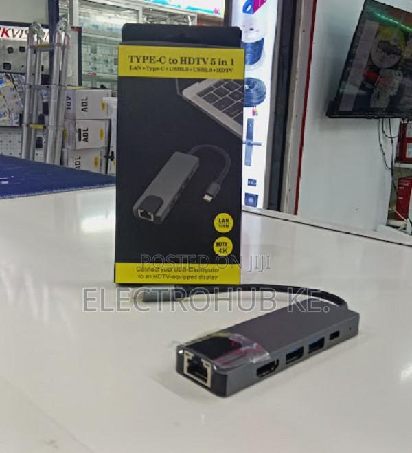 Universal Usb-c Hub 5 In 1 With Hdmi And Ethernet