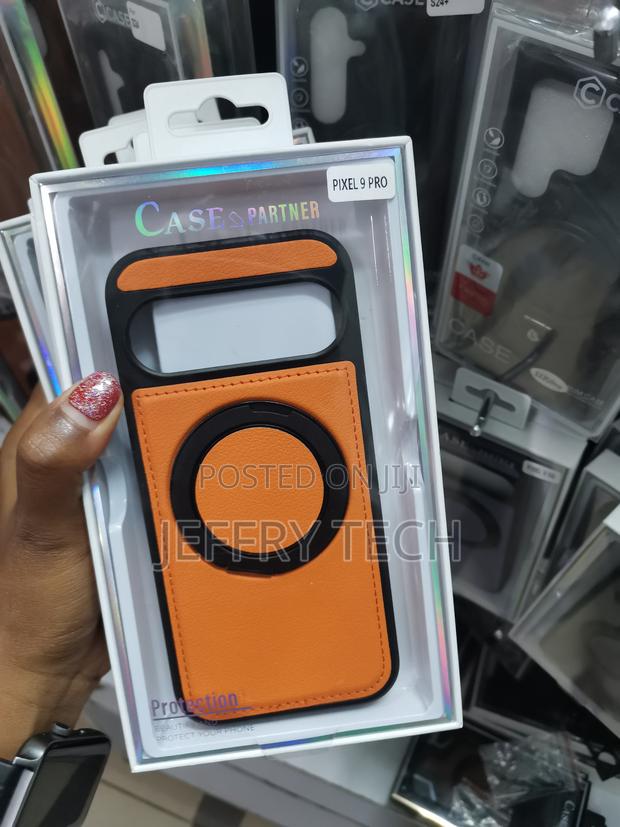 Azeca Google Pixel 9 Pro Magnetic Leather Case With Invisible Stand - main view