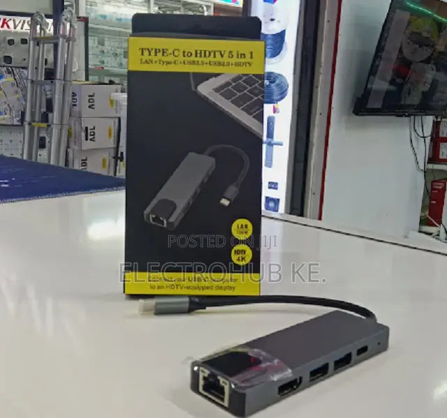 Premium Type C 5 In 1 Docking Hub With Hdmi 4k & Rj45
