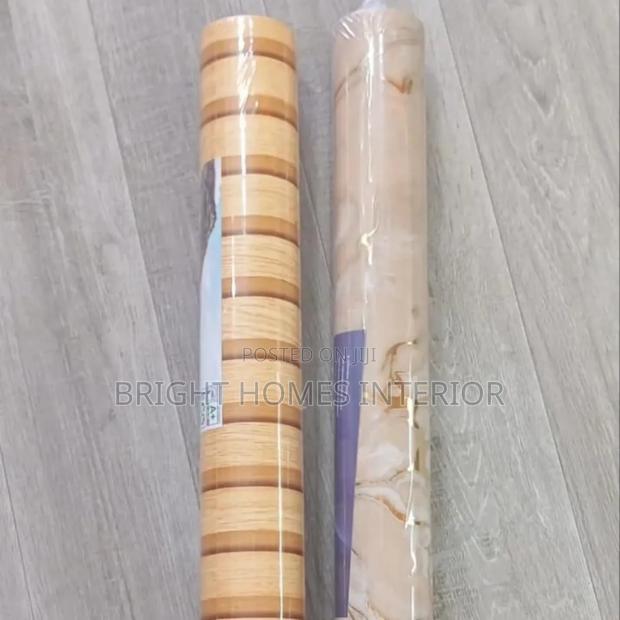 Brown Flutted Wallpaper With Marble Gold Wallpaper