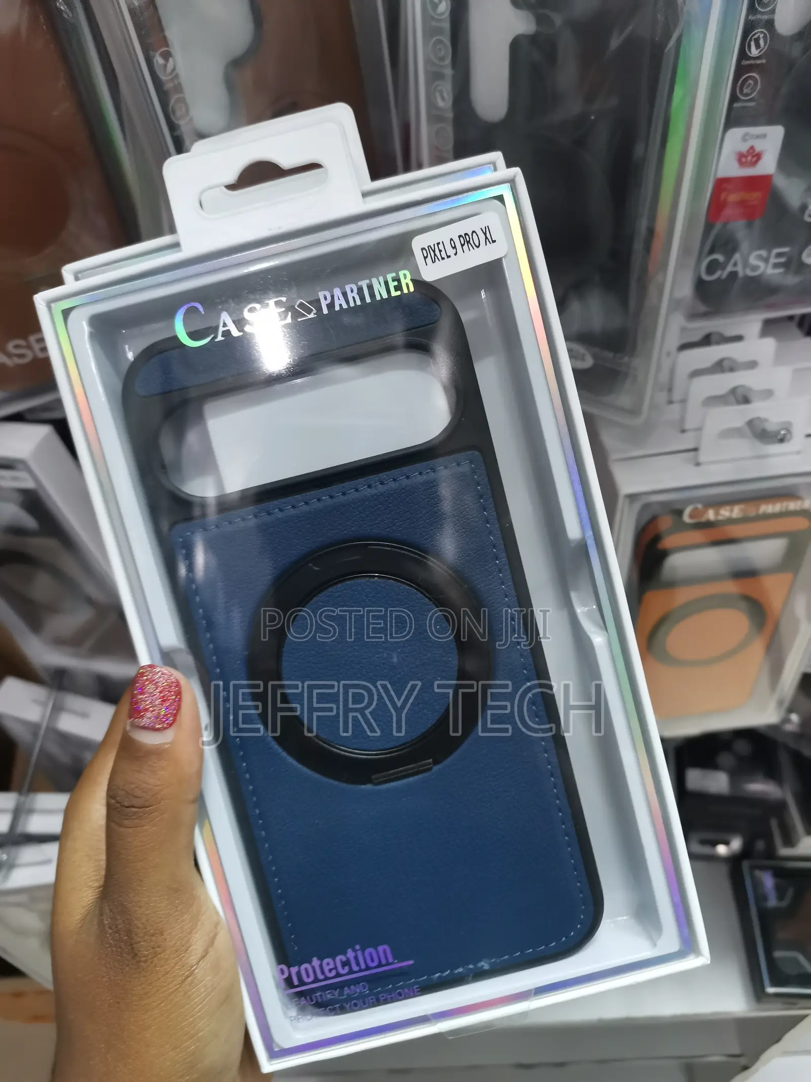 Mikay Google Pixel Pixel 9 Pro Xl Magnetic Leather Case ,Ring Stand
