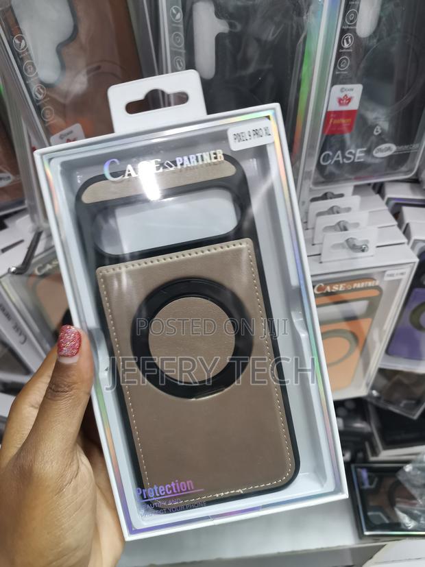 Perwy Google Pixel 9 Pro Xl Leather Back Case With Ring Stand - thumbnail 3