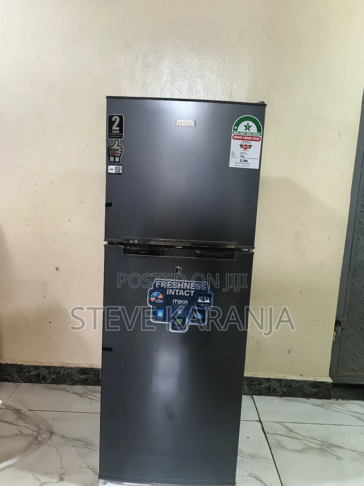 Mika Double Door Fridge, 138l Capacity.