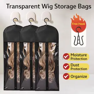 Transparent Wig Storage Bag With Hanger – Hair Extension Dust Cover