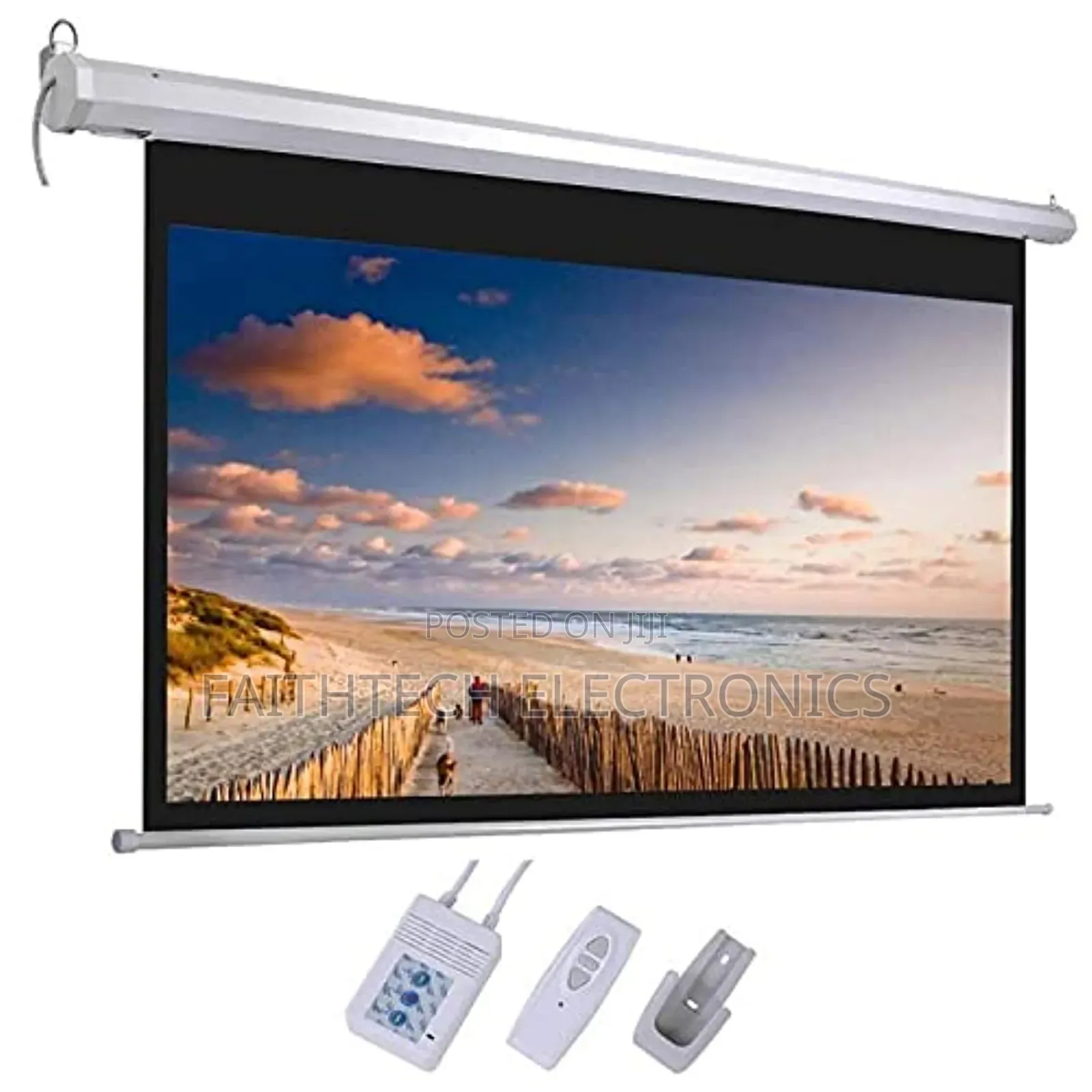 Automatic Projector Screen | Clean Professional 84"By 84"