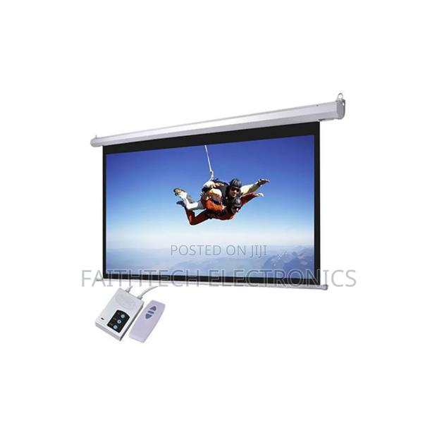 Motorized Projector Screen for Church Office 96" by 96"