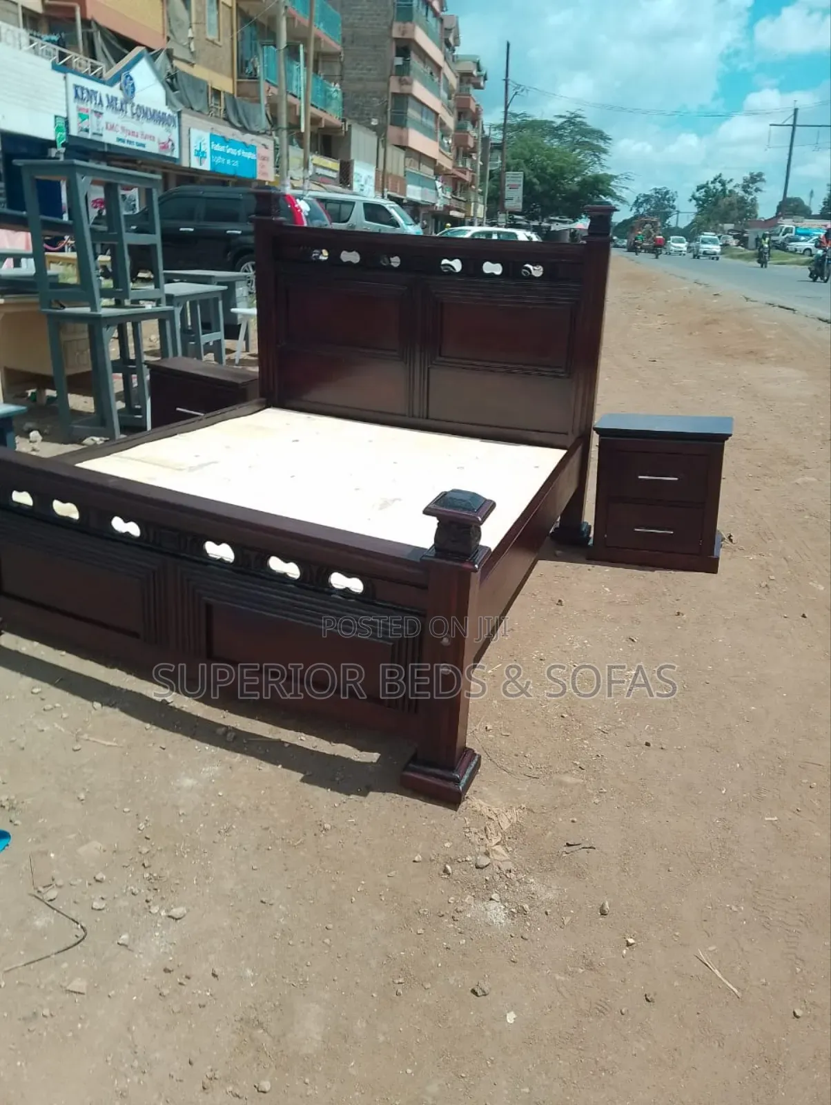 5x6 Hardwood Bed With Sideboxes on Flash Sale