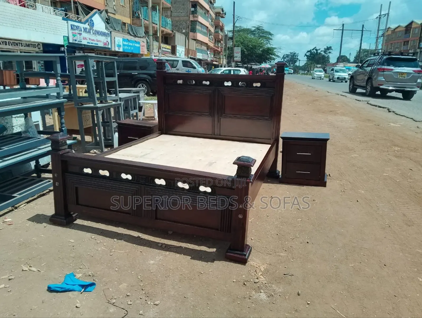 5x6 Hardwood Bed With Sideboxes on Flash Sale