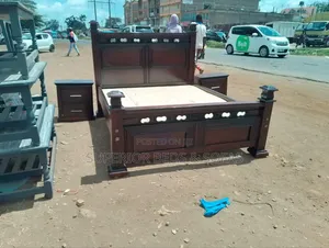 5x6 Hardwood Bed With Sideboxes on Flash Sale