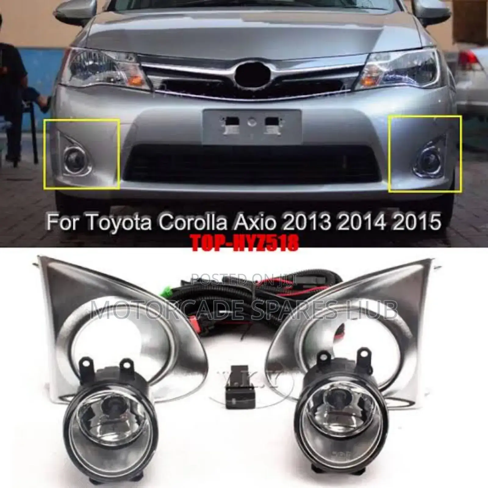 Toyota Axio/Fielder 2012_2014 Fog Lights With Chrome Covers Set