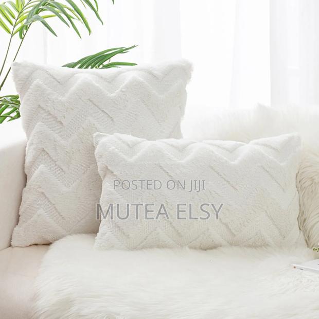 Cream Striped Soft Solid Couch Pillowcases/Cushion Covers - main view