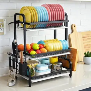 Rust Resistant 3 Tier Dish Drying Rack for Kitchen Countertop