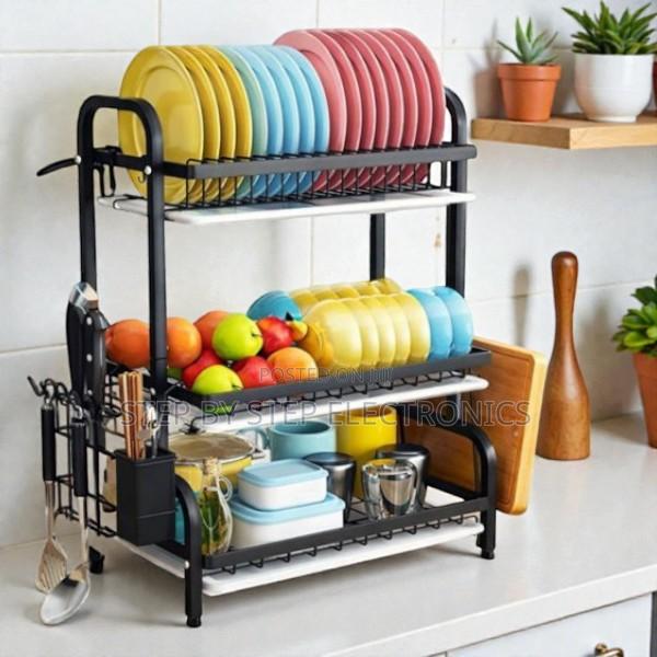 Stylish 3 Layer Dish Rack Kitchen Countertop Drying Stand