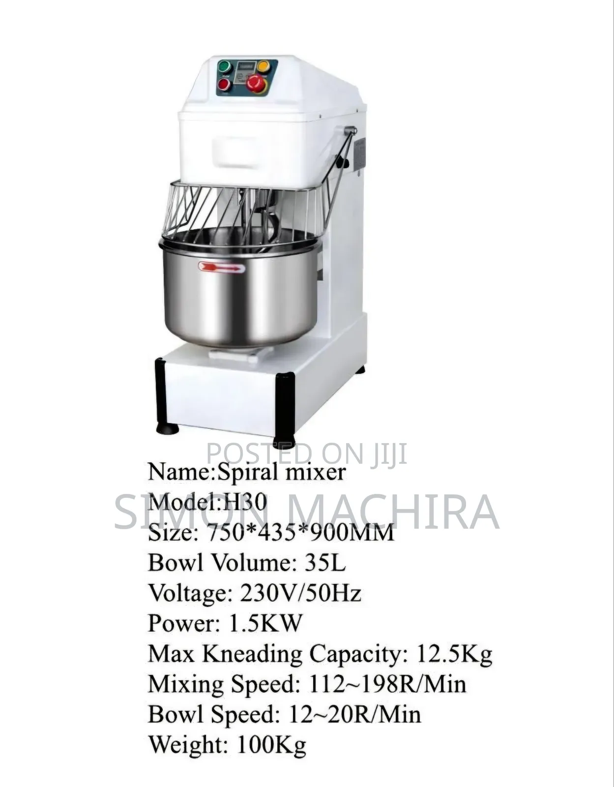 Commercial 35kg Spiral Mixer