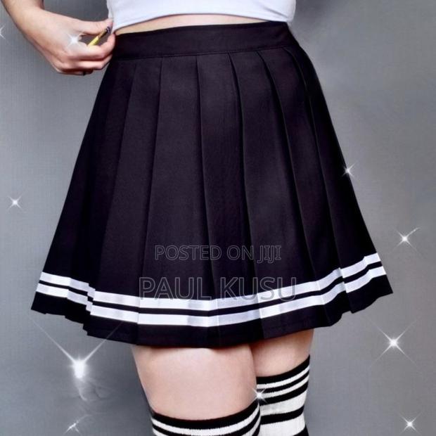 Black Pleated Tennis Skirt With Stripes Available in Several Sizes - thumbnail 3