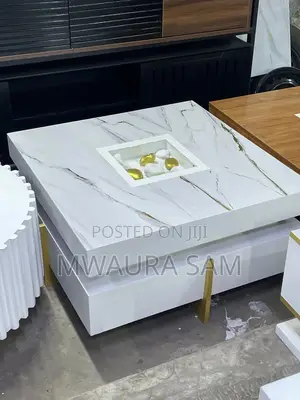 Luxury Marble Coffee Table - Gold Finish