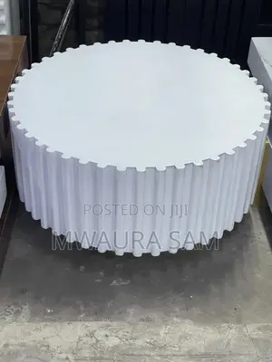 Luxury Fluted Round Coffee Table - Nordic White