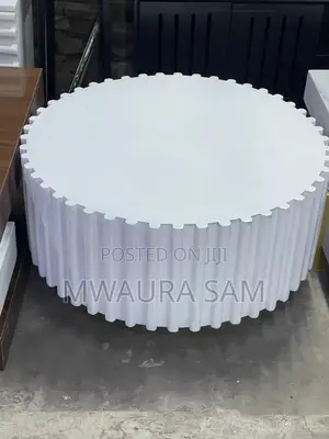 Luxury Fluted Round Coffee Table - Nordic White