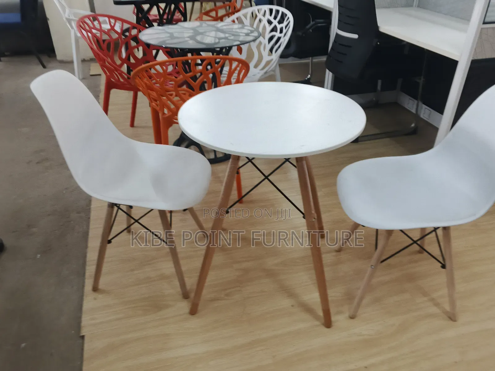 White Eames Chair and Table