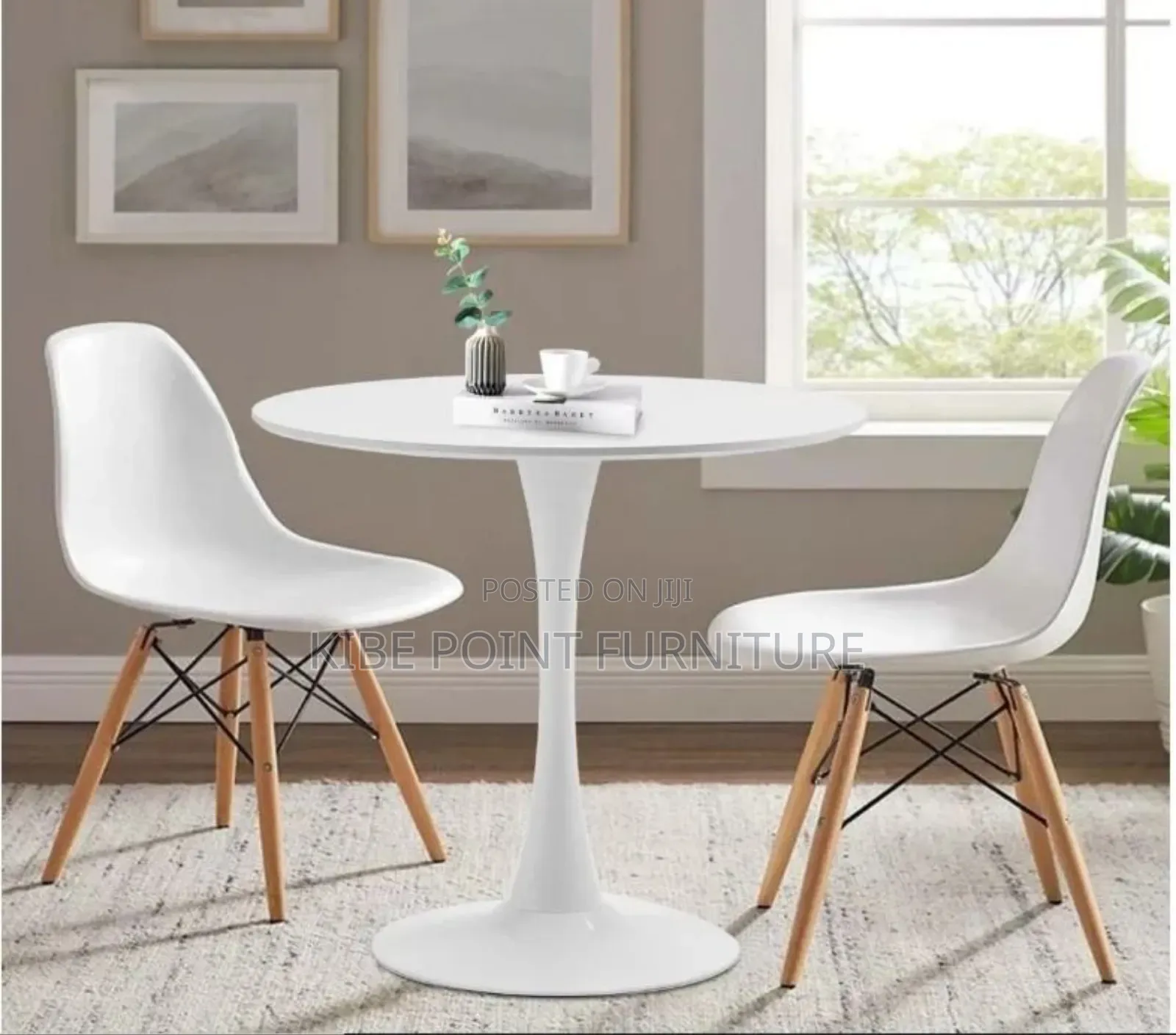 Home Dining Set White Round Table