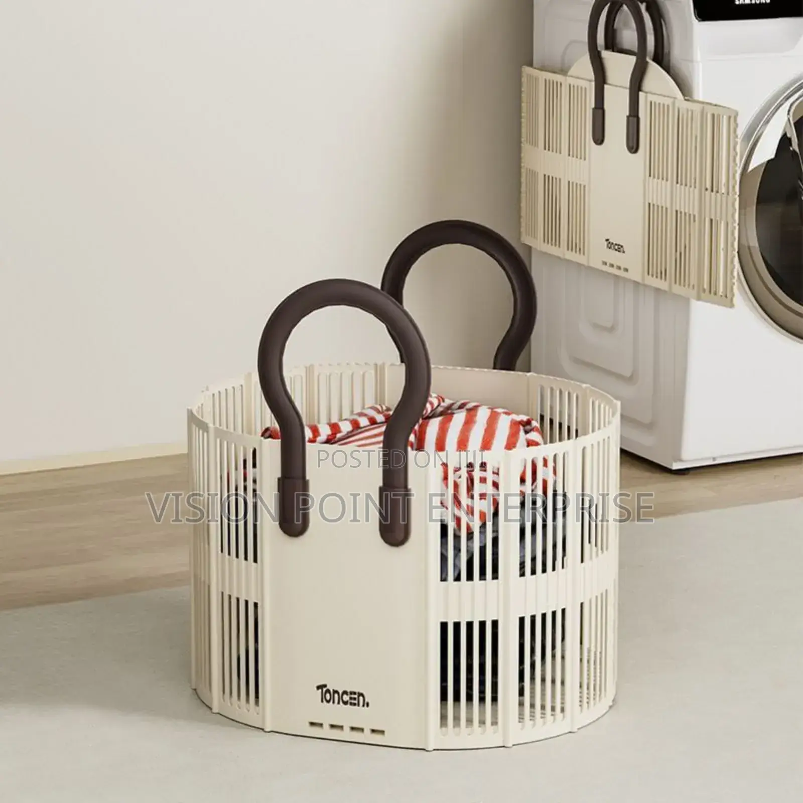*Foldable Laundry / Toy Basket With Handle