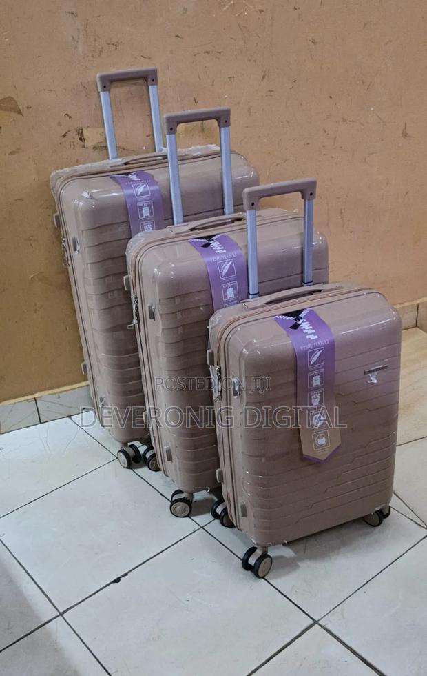 Unbreakable Double Zip Rubber Suitcase Pp 3-in-1 Suitcase Set - main view