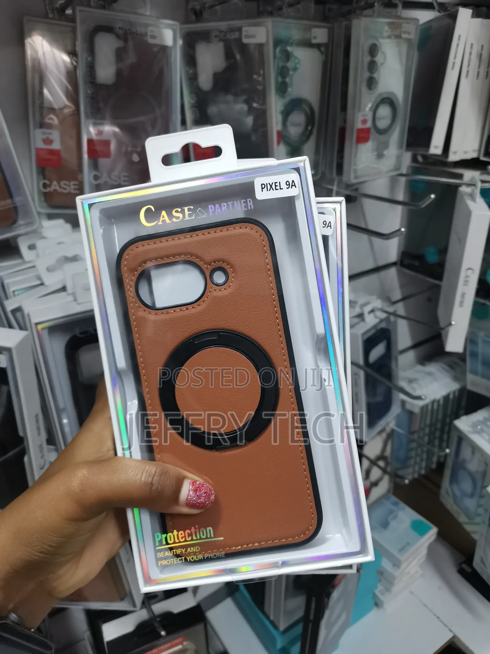 Ninsk Google Pixel 9a Leather Back Case With Magsafe Invisible Stand