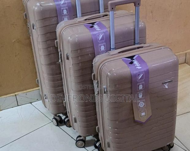 Unbreakable Double Zip Rubber Suitcase Pp 3-in-1 Suitcase Set - thumbnail 3