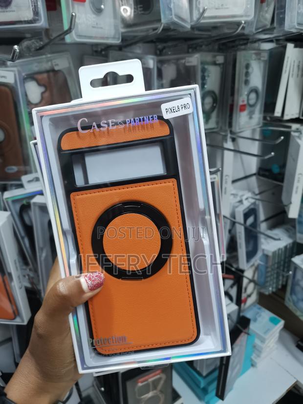 Hazara Leather Case for Google Pixel 8 Pro , Invisible Ring Stand Case - thumbnail 3