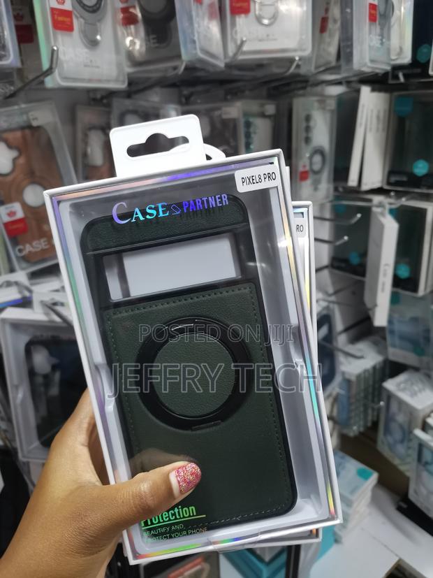 Azar Leather Case for Google Pixel 8 Pro , Invisible Ring Stand Case - thumbnail 3