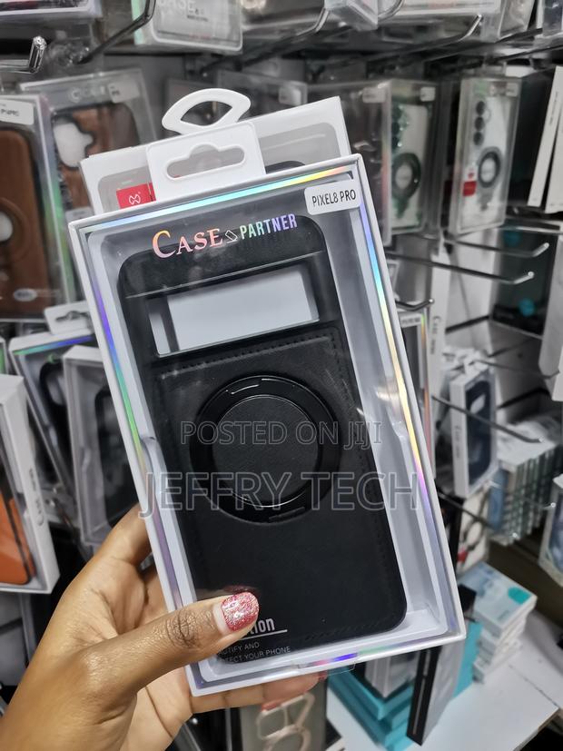 Xazara Leather Case for Google Pixel 8 Pro, Invisible Ring Stand Case - main view