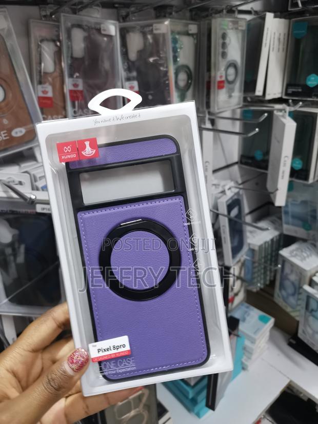 Mizara Leather Case for Google Pixel 8 Pro, Invisible Ring Stand Case - main view