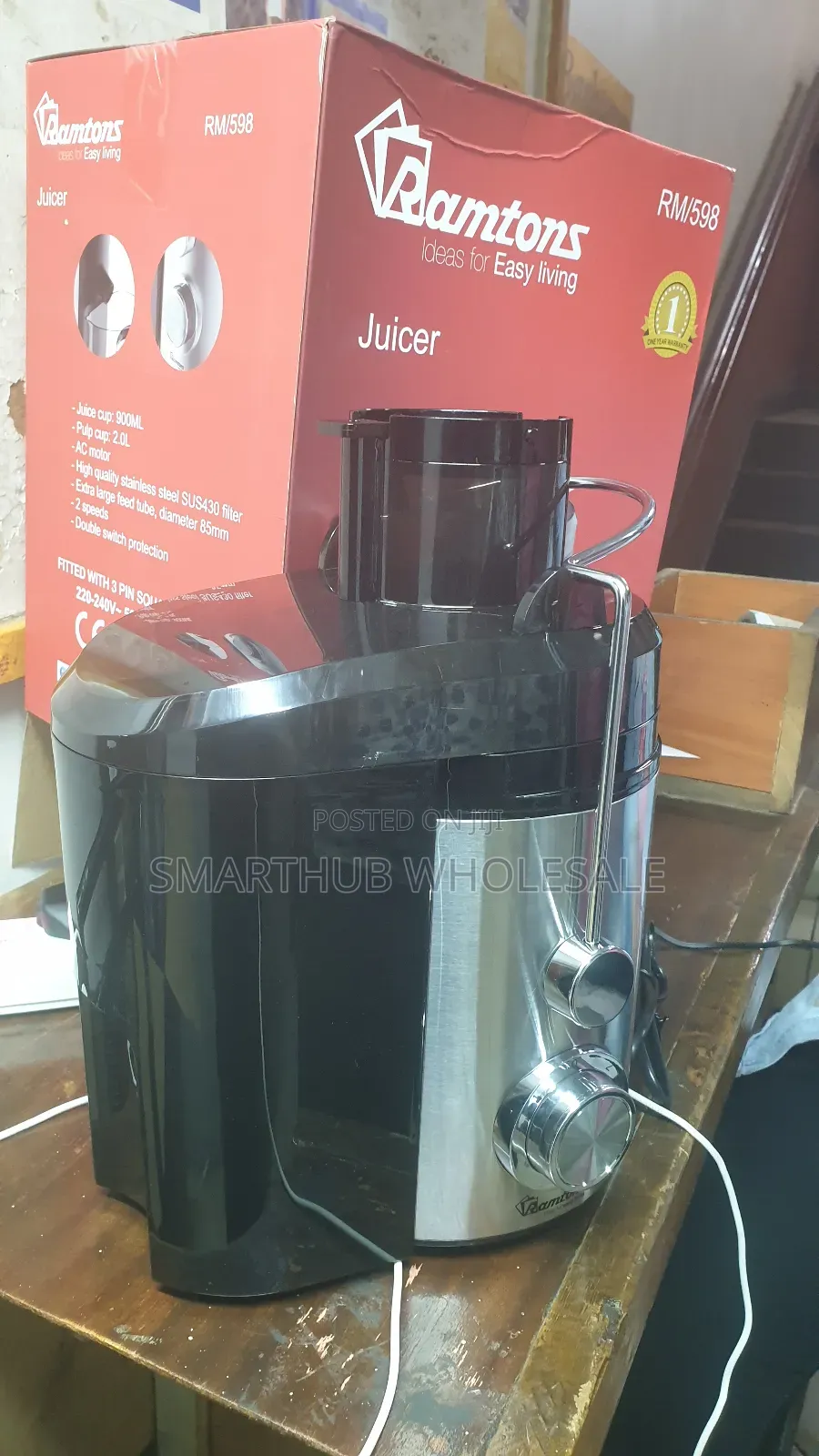 Juicer Ramtons Rm/598-Juice Extractor 600w (1yr Wrty