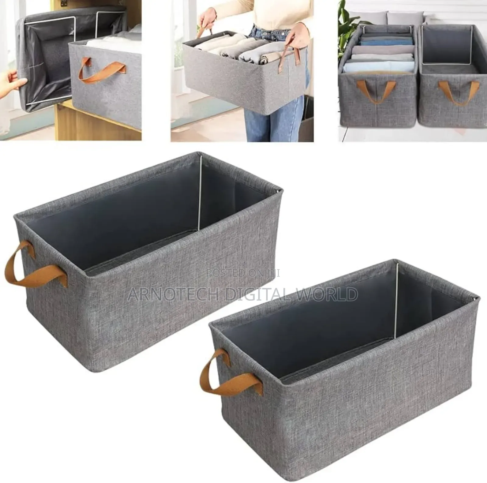 Foldable Grey Clothes Storage Bag