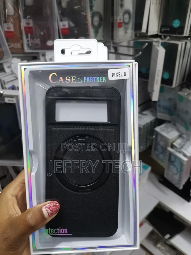 Fangda Google Pixel 8 Leather Case With Magsafe Invisible Stand - main view