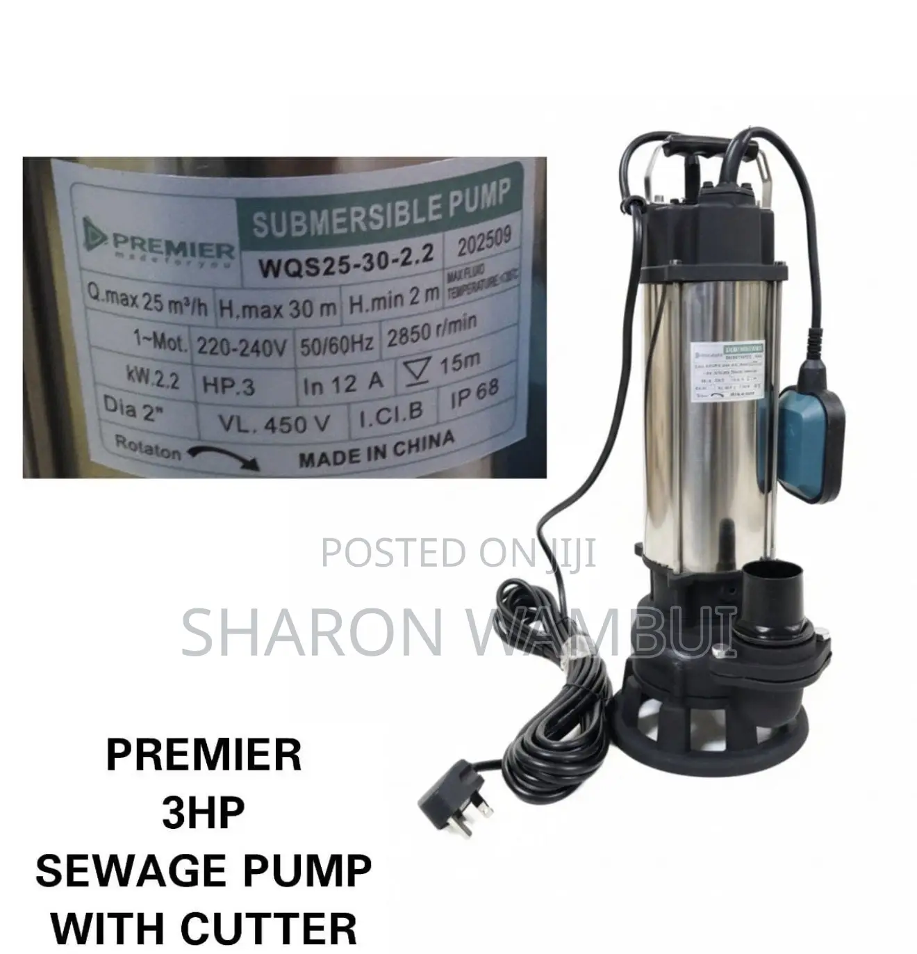 New 3hp Sewage Pump Available/ Sewage Water Pump 3hp