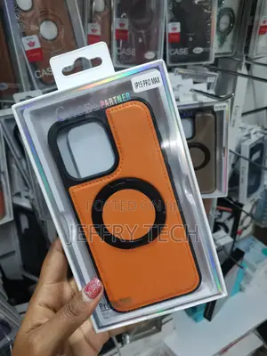 Amiki iPhone 15 Pro Max Leather Back Case With Magsafe Invisible Stand