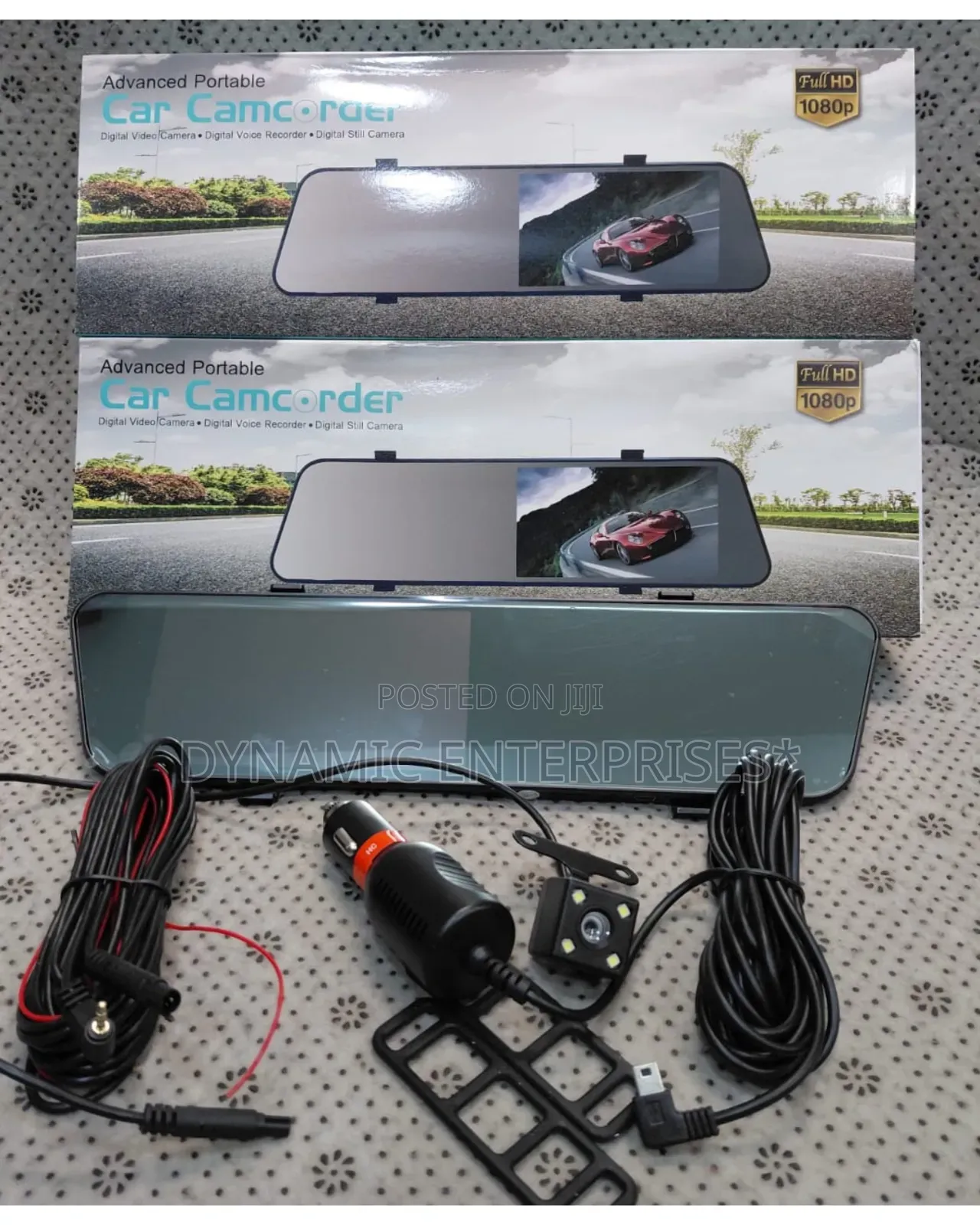 1080p Full Hd Mirror Dashcam – Front Rear Dual Camera