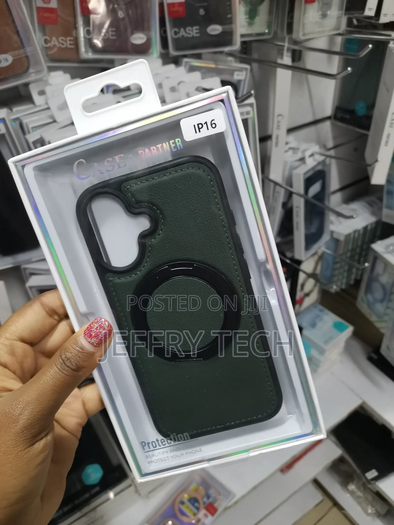 Butaiga iPhone 16 Leather Back Case With Invisible Magsafe Stand