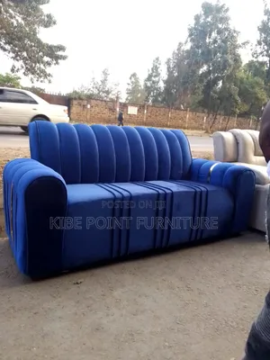 Blue Three Seater Home Sofa