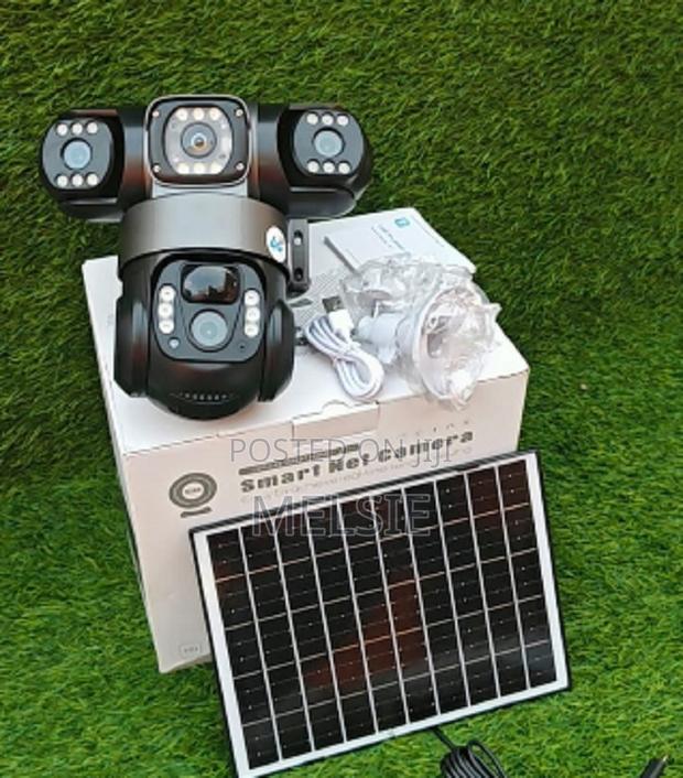 (Three) Solar Powered PTZ Camera - (Pir Human Detection4g Triple - main view