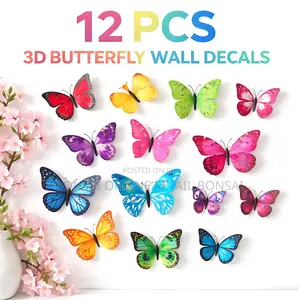 12pcs 3d Butterfly Wall Decals Colorful Removable Stickers Decor Home