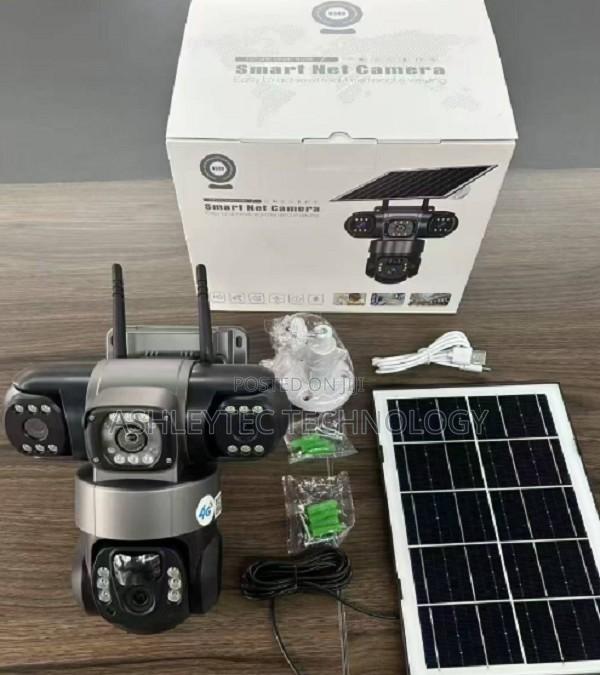Dual Lens Solar-Powered Camera 4g Triple Lens Solar Powered PTZ Cam