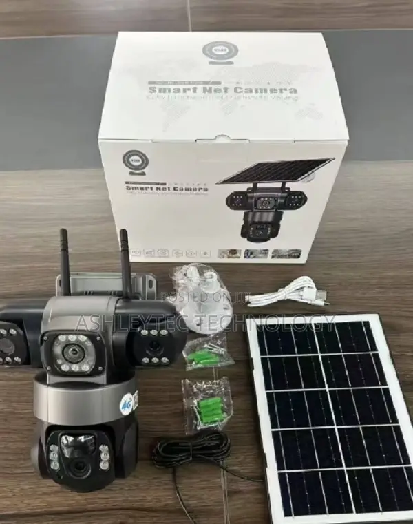 Triple Lens Three Screens Camera Solar Powered Solar Light 4g