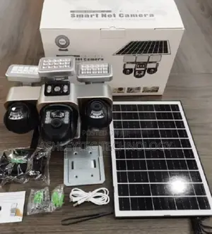 V380 Triple Lens Three Screens Camera Solar Powered - Human Detection