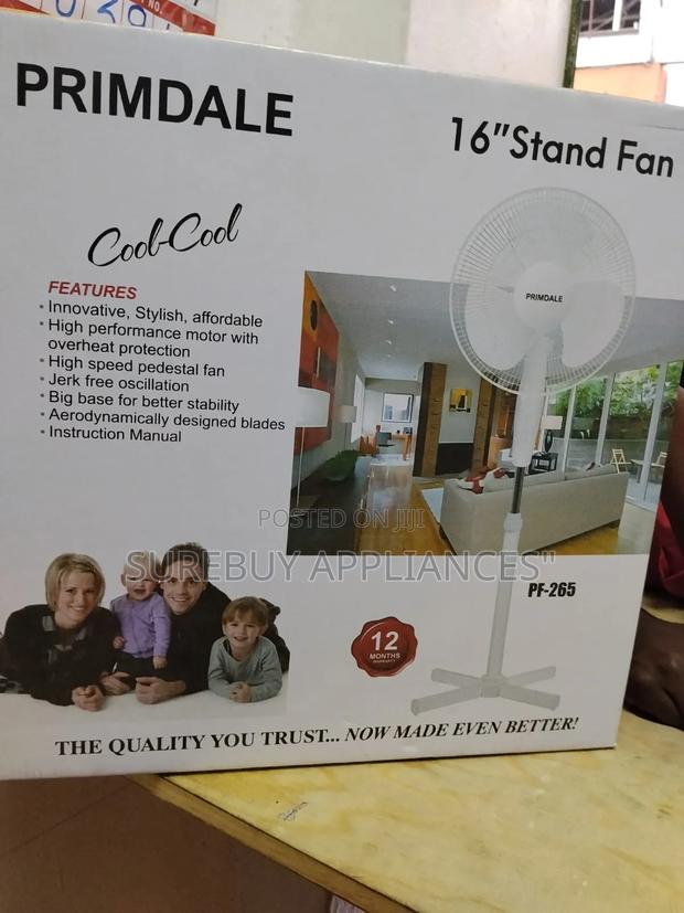 Primdale 16 Inch Standing Fan – 3 Speed, Adjustable Height"