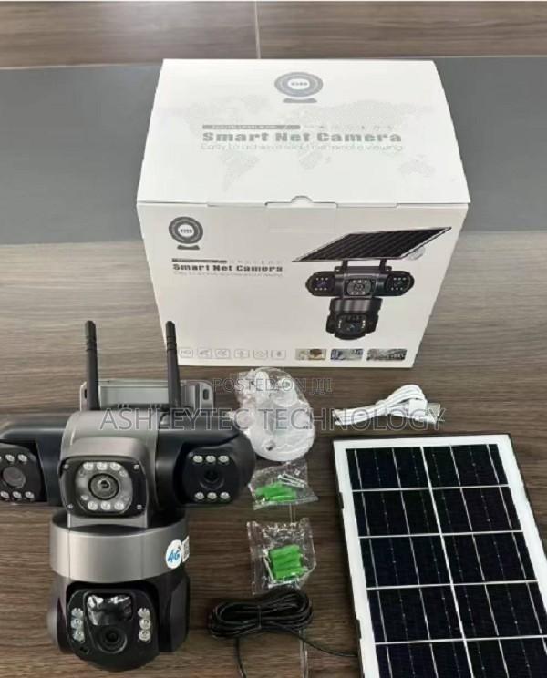 Triple Lens 4g Solar PTZ CCTV Camera Solar-Powered