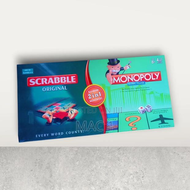 Scrabble Monopoly 2-in-1 Classic Family Board Game
