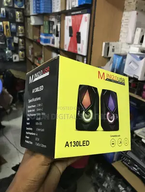 A130led Mini Usb Desktop Speakers - 2.0 Stereo Sound, Plug Play