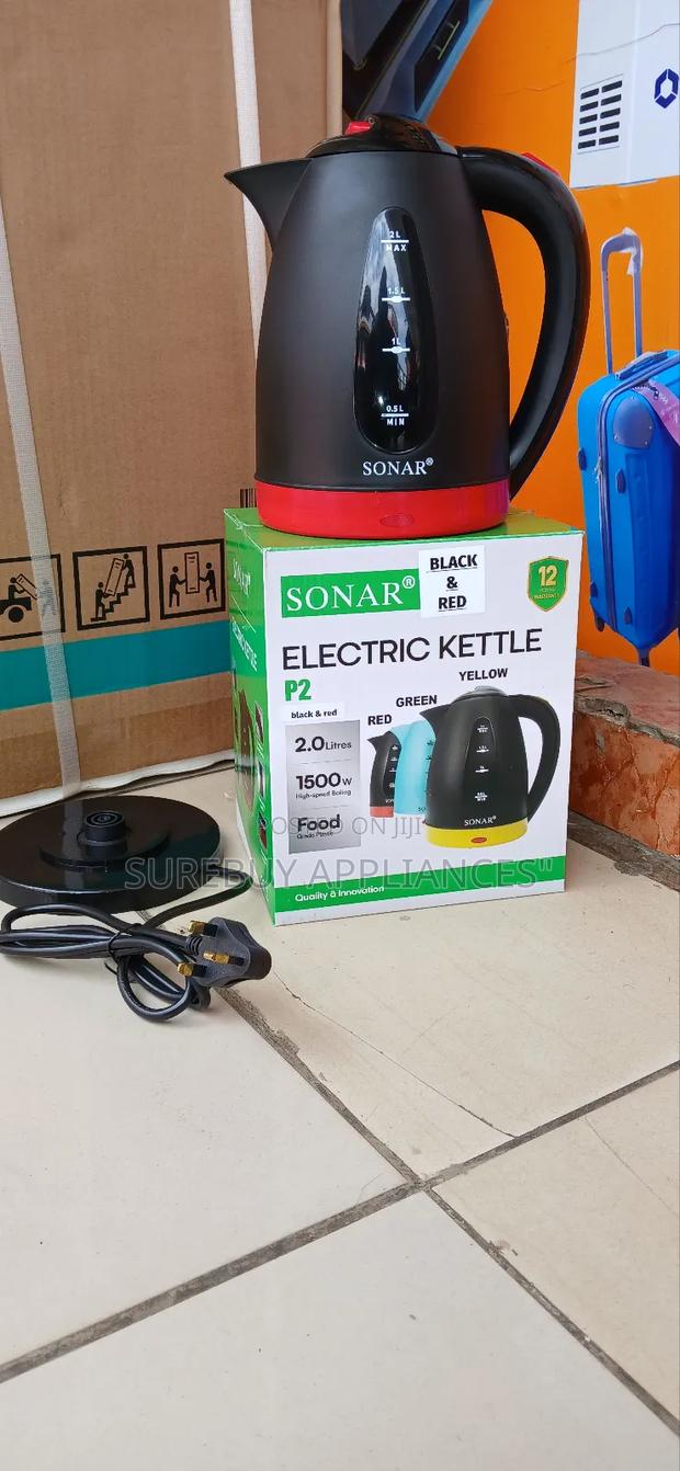 Sonar 2litre Plastic Kettle – Bpa-Free, Energy Saving, Cordless